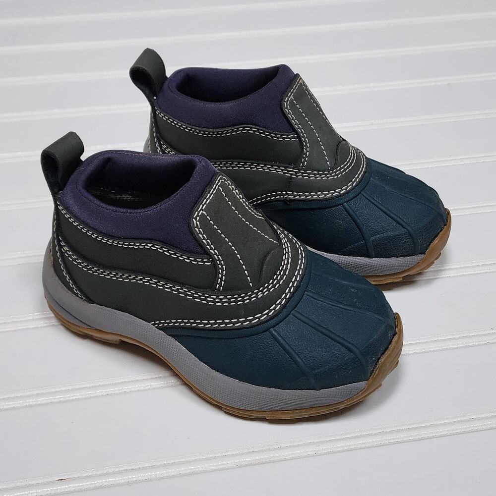 L.L. Bean Kids Storm Chaser Slip-On Ankle Boots Size 10 Toddler Blue & Green